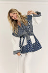 Katie patch jacket - Navy/white NY med mærke str. 44